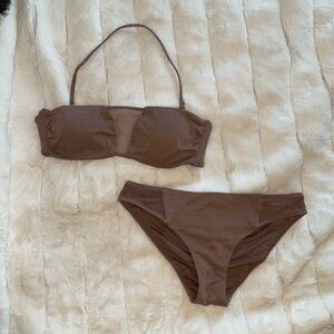 Victoria's Secret soft sparkly, brown two-piece bathing suit
